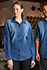 Womens Trenton Distressed Denim Shirt - side view